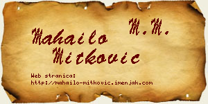 Mahailo Mitković vizit kartica